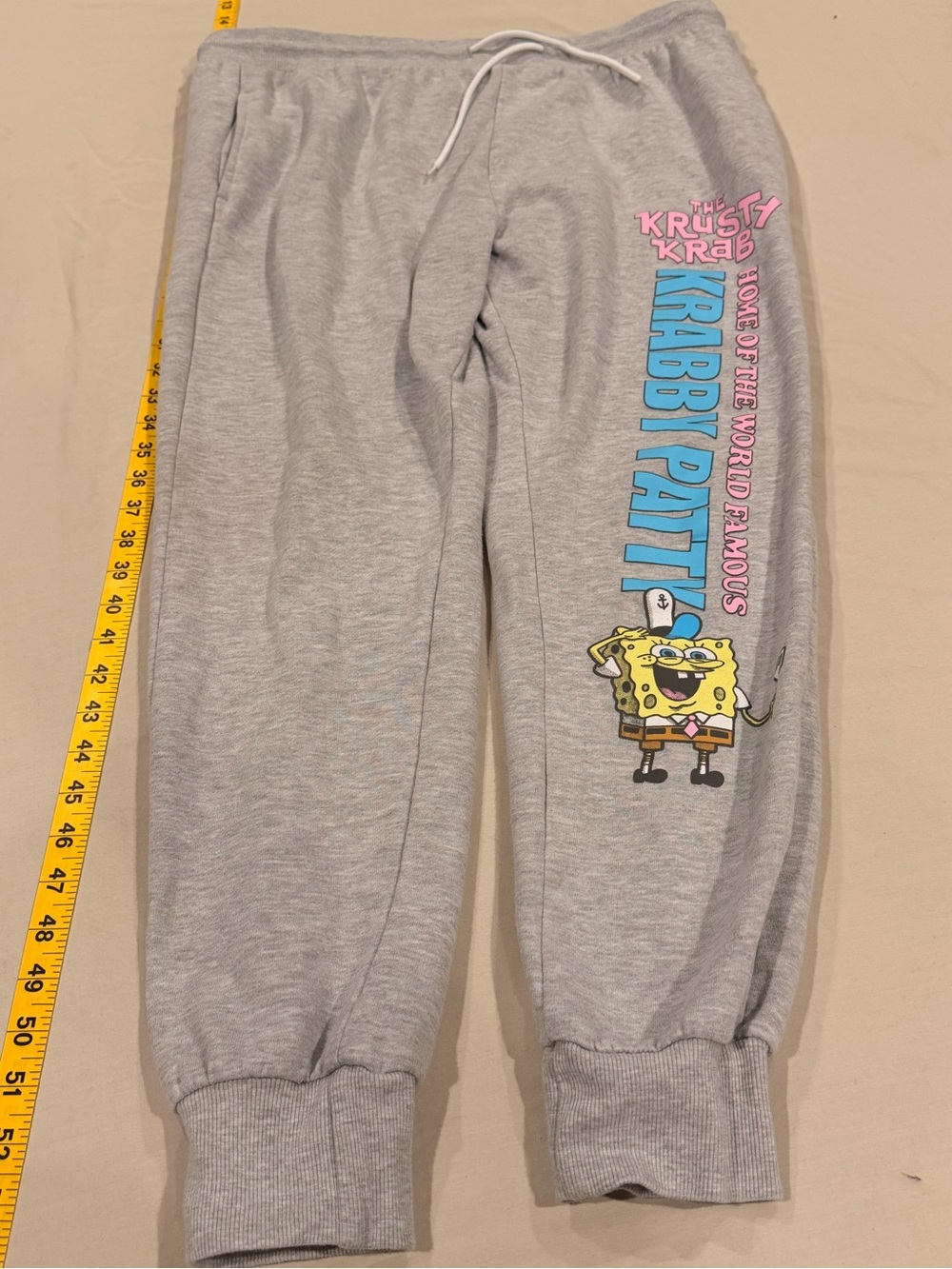 Nickelodeon SpongeBob Gray Sweatpants with Pink & Blue Accents